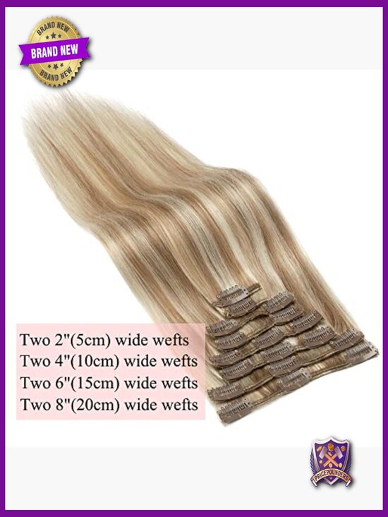 14 inch Clip In Hair Extensions Real Human Hair Straight 60g 8pcs Weft Full Head main image 5